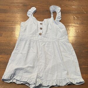Light Blue Ruffle Strap Romper